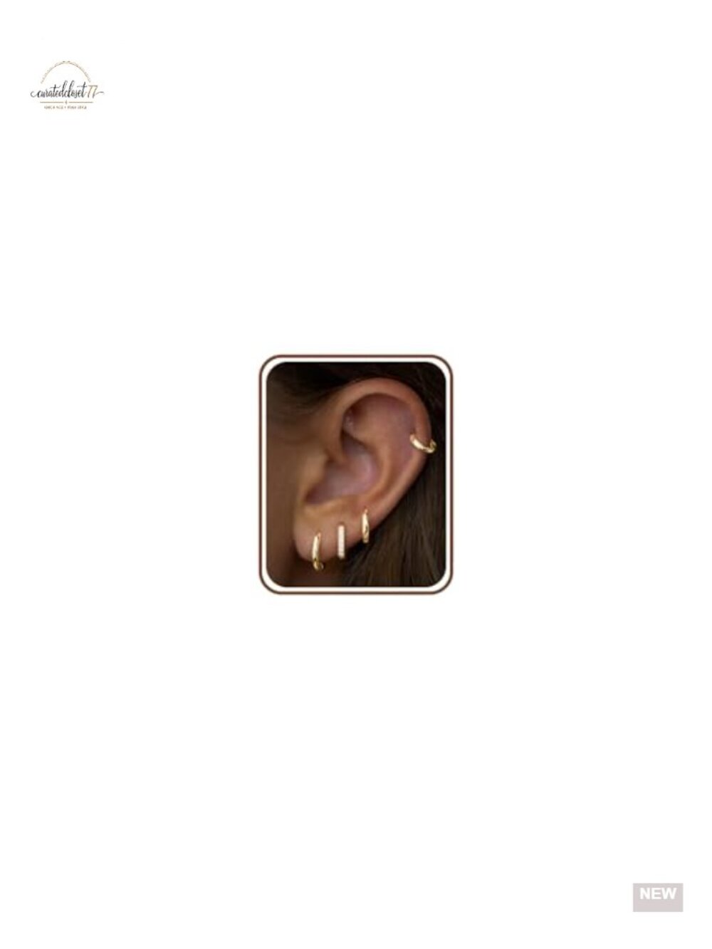 4 Pair Gold Plated Hoop Earrings Set Hypoallergenic Huggies
